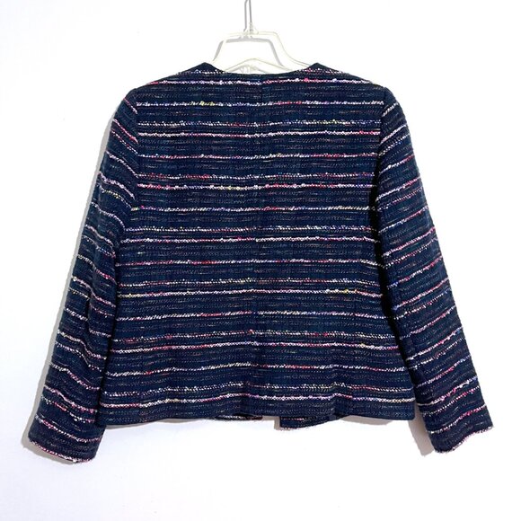 Talbots Navy Multi-Color Rainbow Confetti Tweed Blazer - Picture 4 of 14